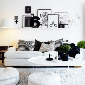10 Black And White Living Room Shelving 665x887  Black & White Interiors  Pict  14