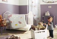 11 Fantastic Baby Nursery Design Ideas by Vertbaudet Purple White Curtain