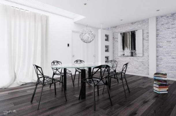 13 Black And White Dining Room 665x441  Black & White Interiors  Picture  3