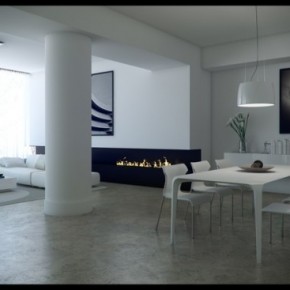 2 Black And White Dining Lounge 665x367  Black & White Interiors Photo  7