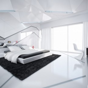 5 Black And White Modern Bedroom 665x468  Black & White Interiors  Pict  10
