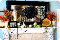 50 Awesome Halloween Decorating Ideas Fire Place with Cobwebs Fruit