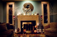 50 Awesome Halloween Decorating Ideas Fireplace Backlight Pumpkins