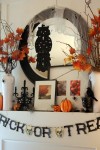 50 Awesome Halloween Decorating Ideas White Fireplace with Floral Pumpkins Decor