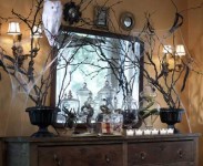 50 Awesome Halloween Decorating Ideas Fireplace with Mirror and Twig