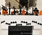 50 Awesome Halloween Decorating Ideas Fireplace Dark Bats Fly