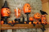 50 Awesome Halloween Decorating Ideas Stone Fireplace Cool Pumpkins