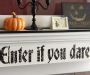 50 Awesome Halloween Decorating Ideas White Fireplace Small Pumpkins and Candle Decor