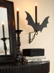 50 Awesome Halloween Decorating Ideas Fireplace with Dark Bats and Black Candle