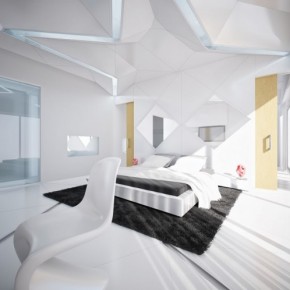 6 Black And White Contemporary Bedroom 665x498  Black & White Interiors  Picture  9