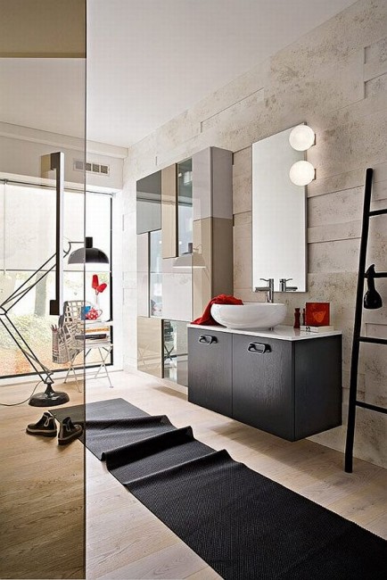 Amazing Bathroom Ideas Black Cabinet Full Glass