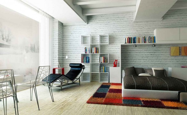 Big Glass White Wall decal and Cool Bookcase - Amazing Colorful Bedrooms