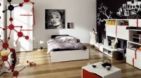 Black White Cool and Trendy Teen Room Design Ideas