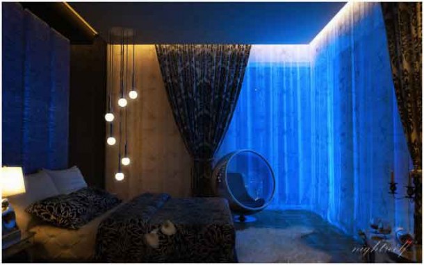 Blue Backlight on Plasterboard new Sensation room - Amazing Colorful Bedrooms