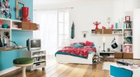Blue Bright Cool and Trendy Teen Room Design Ideas