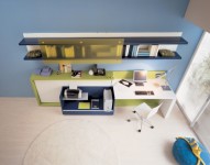 Blue Warm Teen Rooms with Small Space