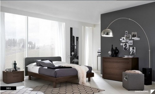 Bright Beautiful Modern Style Bedroom Designs Dark Grey and White Wall Bright Beautiful Modern Style Bedroom Designs Dark Grey and White Wall