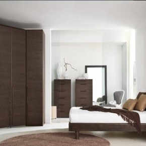 Bright Beautiful Modern Style Bedroom Designs White Wall Brown Furniture