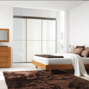 Bright Beautiful Modern Style Bedroom Designs White Wall Wood Furniture