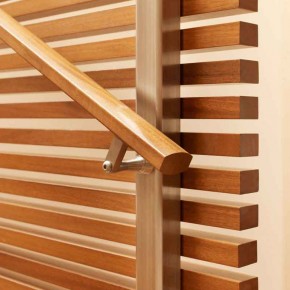 Careful Space Planning Tropical House Wooden Banister