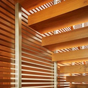 Careful Space Planning Tropical House Wooden Stairs