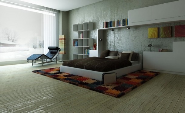 Clean Colorful Carpet with White Wall - Amazing Colorful Bedrooms