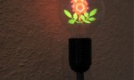 Cool Lamp Flower Design on Brown Wall