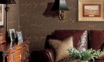 Design Interior French Country Brown Wall And Brown Sofa