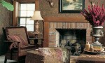 Design Interior French Country Brown Fireplace Warm Lounge