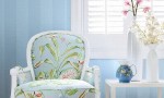 Design Interior French Country Bright Blue White Floral Chair