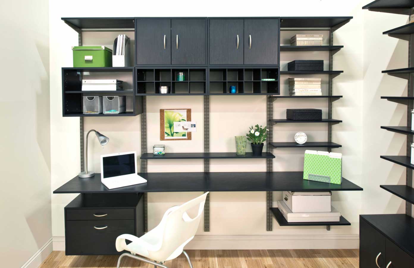 Home Office Shelving Solutions With Adjustable Design With Black