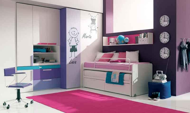 Pink-Combination-Purple-Teen-Girls-Bedroom | Interior Design Center ...