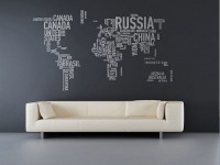 The Best Inspiration Wall Stickers Grey World Map Livingroom