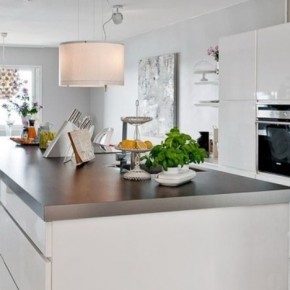 The Best Modern Apartment White Kitchen in Dining Room View