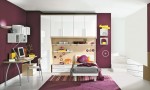 Warm Children Room Ideas White and Purple Wall