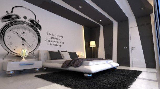 Watch as Wall Decal and Stripe Black and White - Amazing Colorful Bedrooms