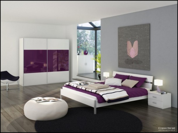 White and Purple Blend Love Bedrooms - Amazing Colorful Bedrooms