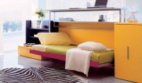 Yellow Furniture Teen Rooms with Small Space