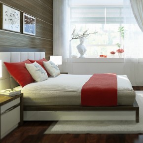 A Bedroom With A Feature Wall1  Warm and Cozy Rooms Rendered By Yim Lee Photo  6
