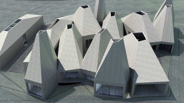 Aerial View 71  40 Revolutionary Housing Concepts from Ordos 100 Photo  7