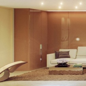 Brown Cream Living Room 665x327  Rendered Minimalist Spaces by Rafael Reis  Wallpaper 8