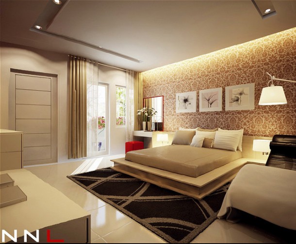 Chic Cream Bedroom  Dream Home Interiors by Open Design Photo  33
