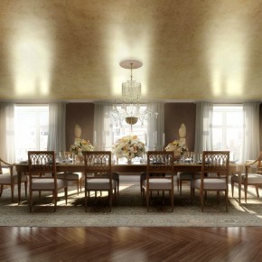Classic Luxury Dining Room  Architectural Renderings By Dbox  Wallpaper 10