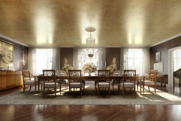 Classic Luxury Dining Room  Architectural Renderings By Dbox  Wallpaper 10