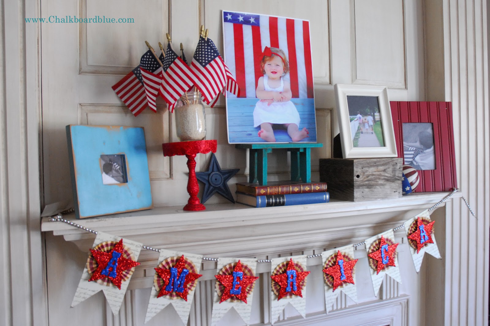 20 Red White and Blue Fireplace Mantels