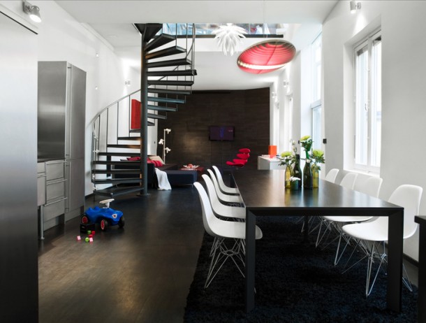 Dark Dining With Red  Splashes of colour in white interiors Photo  15