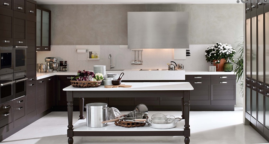 Transitional Dark Wood Kitchen