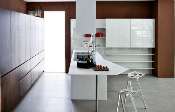 Dark Wood Kitchen Different Angle  Modern Kitchens From Elmar Cucine  Image  4