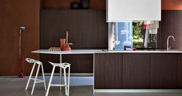 Dark Wood Wit The Seventies Feel  Modern Kitchens From Elmar Cucine  Image  3