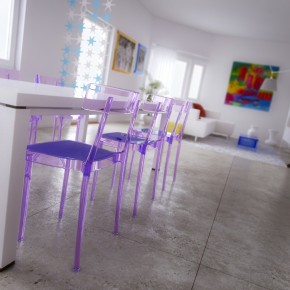 Dinning Rainbow  Dashing, Artistic Interiors from Pixel3D Photo  2